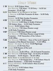 Holy Week Schedule Calendarium